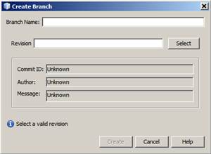 Create Branch dialog box