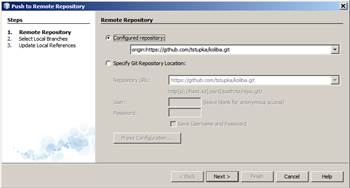 Push to Remote Repository wizard