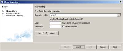 Clone Repository wizard