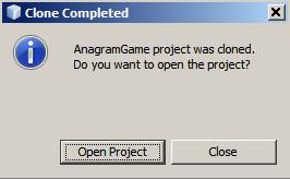 Clone Completed message