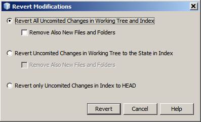 Revert Modifications Dialog Box